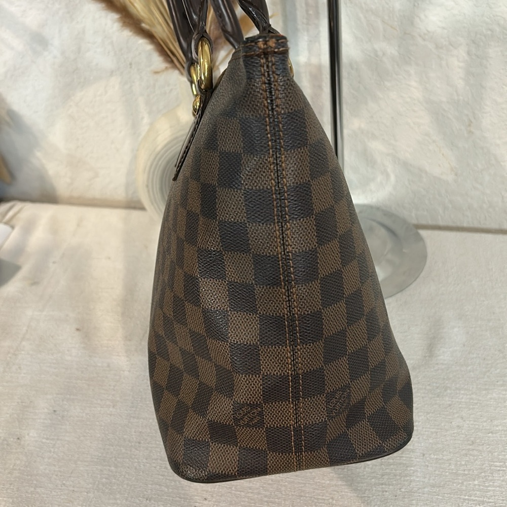Authentic Louis Vuitton Damier Saleya PM Ebene Tote Bag Brown with COA - Picture 6 of 16